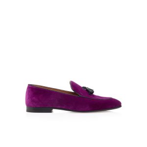 Pánské Loafers Tom Ford Soft Velvet Liam Tassel Fialové | 058364-HXQ