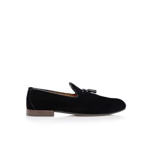 Pánské Loafers Tom Ford Velvet Nicolas Pantofle Černé | 460175-AMR