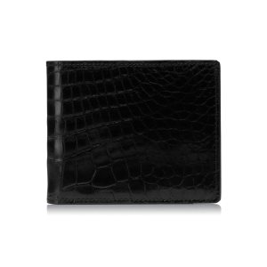 Pánské Malé Peněženky Tom Ford Bifold Alligator Wallet Černé | 723691-MET