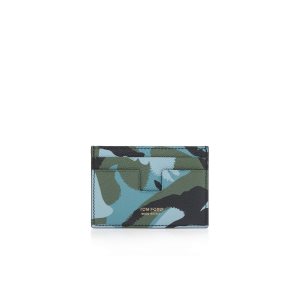 Pánské Malé Peněženky Tom Ford Camo Print Money Clip Cardholder Blankyt | 425168-JZB