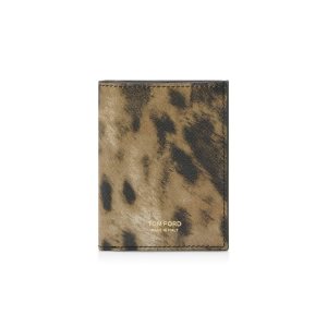 Pánské Malé Peněženky Tom Ford Distressed Leopard Print Folding Cardholder Leopard | 371620-STC