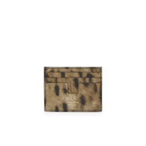 Pánské Malé Peněženky Tom Ford Distressed Leopard Print Cardholder Leopard | 609782-UWQ