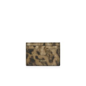 Pánské Malé Peněženky Tom Ford Distressed Leopard Print Classic Cardholder Leopard | 981345-TUQ
