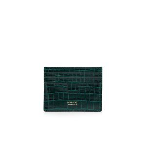Pánské Malé Peněženky Tom Ford Glossy Printed Croc Cardholder Olivy Zelené | 204516-FGK