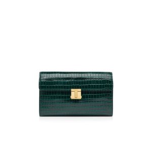 Pánské Malé Peněženky Tom Ford Glossy Printed Croc 001 Pouch Olivy Zelené | 459183-FXD