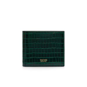 Pánské Malé Peněženky Tom Ford Glossy Printed Croc Classic Bifold Wallet Olivy Zelené | 672984-XVL