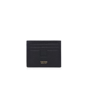 Pánské Malé Peněženky Tom Ford Grain Læder Cardholder Černé | 248519-ZSE