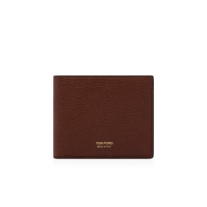 Pánské Malé Peněženky Tom Ford Grain Læder Classic Bifold Wallet Hnědé | 361728-UIL
