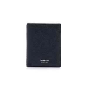 Pánské Malé Peněženky Tom Ford Grain Læder Folding Cardholder Blankyt | 631702-HBW