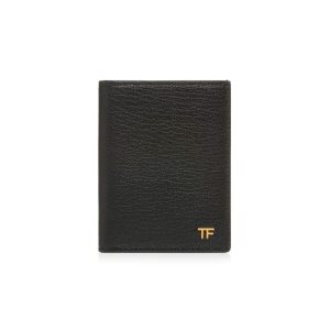 Pánské Malé Peněženky Tom Ford Polished Goat Folding Cardholder Černé | 970342-KVW