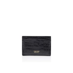 Pánské Malé Peněženky Tom Ford Printed Alligator Classic Cardholder Černé | 432507-IKE