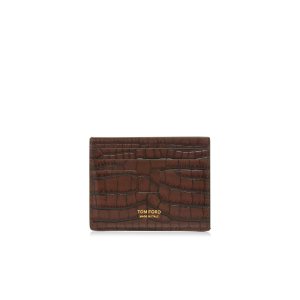 Pánské Malé Peněženky Tom Ford Printed Alligator Cardholder Hnědé | 817230-ZBQ