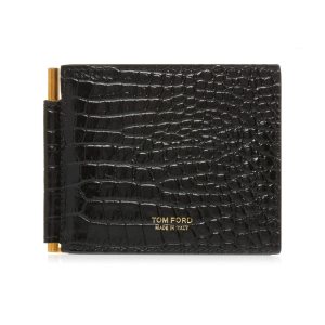 Pánské Malé Peněženky Tom Ford Printed Alligator Money Clip Wallet Černé | 864139-VSZ