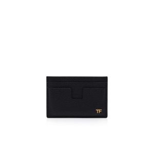 Pánské Malé Peněženky Tom Ford Small Grain Læder Cardholder Černé | 027345-JFA
