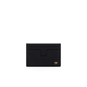 Pánské Malé Peněženky Tom Ford Small Grain Læder Classic Cardholder Černé | 052431-LPD