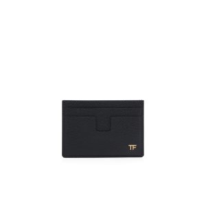 Pánské Malé Peněženky Tom Ford Small Grain Læder Money Clip Cardholder Černé | 069415-UCY