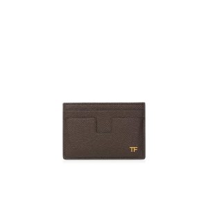 Pánské Malé Peněženky Tom Ford Small Grain Læder Cardholder Hnědé | 081725-WKR