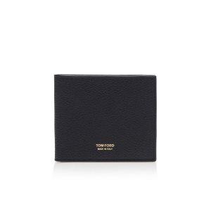 Pánské Malé Peněženky Tom Ford Small Grain Læder Bifold Wallet Černé | 214876-BLE