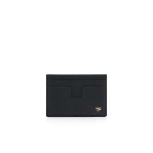 Pánské Malé Peněženky Tom Ford Small Grain Læder Money Clip Cardholder Černé | 492501-NLY