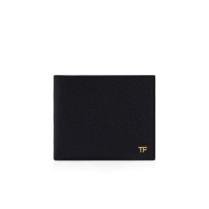Pánské Malé Peněženky Tom Ford Small Grain Læder Bifold Wallet Černé | 523074-RXK
