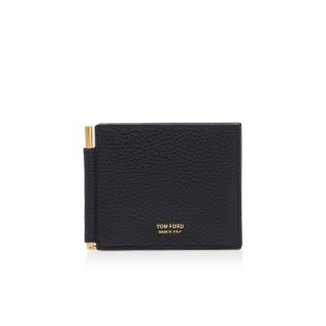 Pánské Malé Peněženky Tom Ford Soft Grain Læder Money Clip Wallet Černé | 285734-JMC