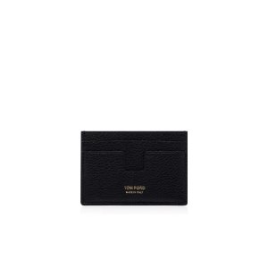 Pánské Malé Peněženky Tom Ford Two-tone Grain Læder Classic Cardholder Černé Hnědé | 514928-AIF
