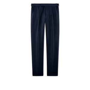 Pánské Obleky Tom Ford Draped Mikado Cooper Trouser Tmavě Blankyt | 903571-QCD