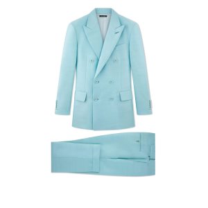 Pánské Obleky Tom Ford Techno Poplin Atticus Blankyt | 367042-NCV