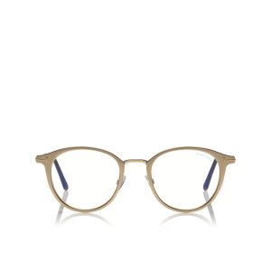 Pánské Optický Tom Ford Blue Block Round Metal Růžové Zlaté | 590621-JTZ