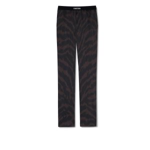 Pánské Pyžamové Kalhoty Tom Ford Abstract Zebra Silk Ebony | 514308-LQH