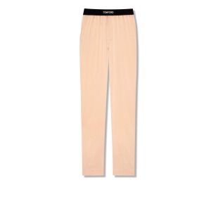 Pánské Pyžamové Kalhoty Tom Ford Silk Světle Žluté | 258693-PFC