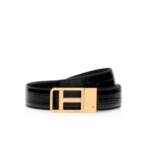 Pánské Pásky Tom Ford Crocodile Classic T Černé | 695720-TEZ