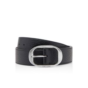 Pánské Pásky Tom Ford Grain Læder Oval Černé | 327968-DTI