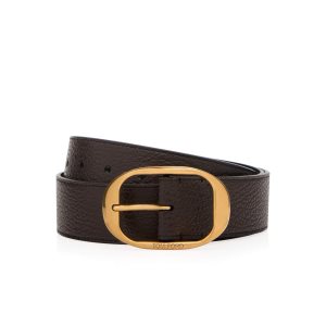 Pánské Pásky Tom Ford Grain Læder Oval Čokolády | 105472-JUK