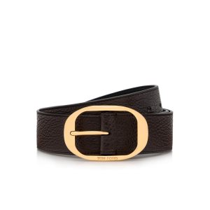 Pánské Pásky Tom Ford Grain Læder Oval Čokolády | 471508-USW
