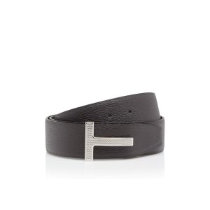 Pánské Pásky Tom Ford Grain Læder Textured T Hnědé Černé | 756019-RAF