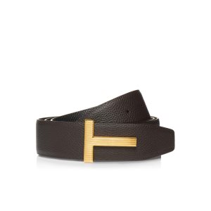 Pánské Pásky Tom Ford Soft Grain Læder Ridge T Hnědé Černé | 379684-BON