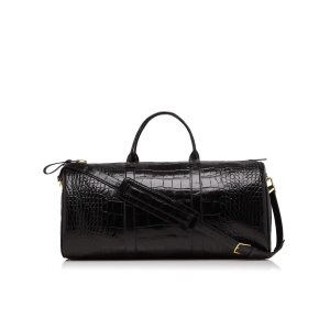 Pánské Příruční Zavazadlo Tom Ford Large Alligator Buckley Duffle Černé | 714928-LZK