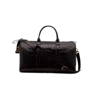 Pánské Příruční Zavazadlo Tom Ford Medium Alligator Buckley Duffle Černé | 437586-NQZ