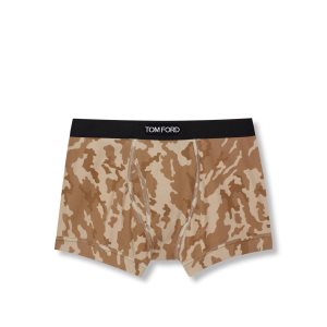 Pánské Slipy Tom Ford Abstract Camo Bavlněné Boxerské Hnědé | 265980-POK