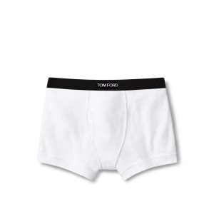 Pánské Slipy Tom Ford Bavlněné Boxerské Bílé | 845309-JXA