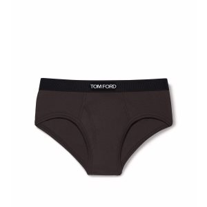 Pánské Slipy Tom Ford Bavlněné Boxerské Ebony | 867054-JUX