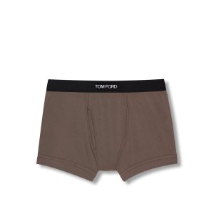 Pánské Slipy Tom Ford Bavlněné Boxerské Hnědé | 589410-OWL