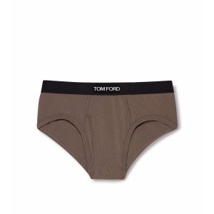 Pánské Slipy Tom Ford Bavlněné Boxerské Hnědé | 830167-VHQ