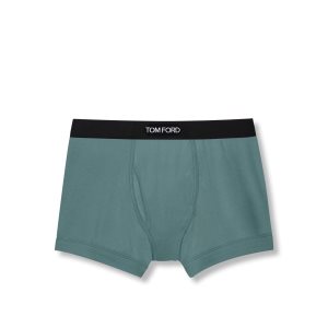Pánské Slipy Tom Ford Bavlněné Boxerské Tyrkysové | 948016-BGM