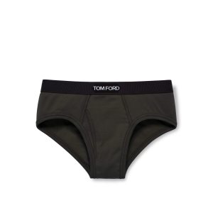 Pánské Slipy Tom Ford Bavlněné Boxerské Zelene | 320659-AWP