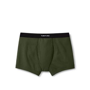 Pánské Slipy Tom Ford Bavlněné Boxerské Zelene | 970156-ZEN