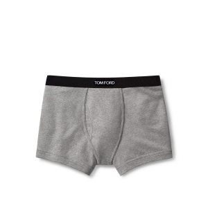 Pánské Slipy Tom Ford Bavlněné Boxerské Šedé | 836751-GXI
