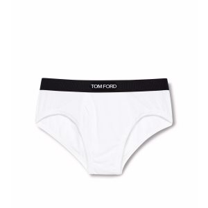 Pánské Slipy Tom Ford Bavlněné Modal Boxerské Bílé | 451329-VWB