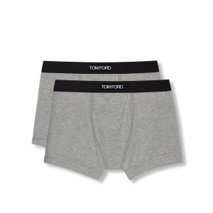 Pánské Slipy Tom Ford Bavlněné Modal Two Pack Boxerské Šedé | 190458-IEL